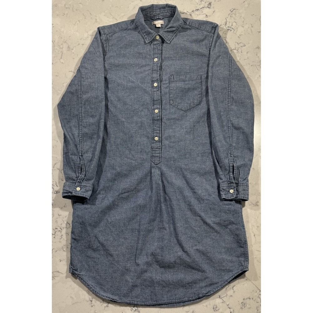 Gap Shirt Dress Womens Small Blue Chambray Denim Long Sleeve Button Front